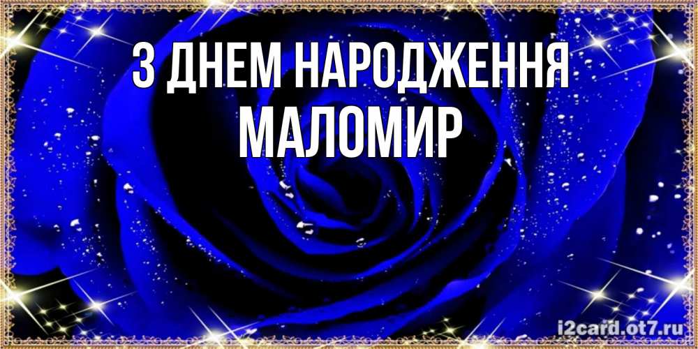Открытка на каждый день з підписом, Маломир З Днем народження голубые цветы в росе Прикольна листівка з побажанням онлайн скачати безкоштовно 