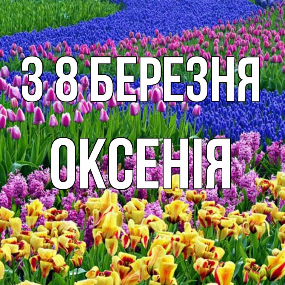 Открытка на каждый день з підписом, Оксенія З 8 БЕРЕЗНЯ цветы Прикольна листівка з побажанням онлайн скачати безкоштовно 