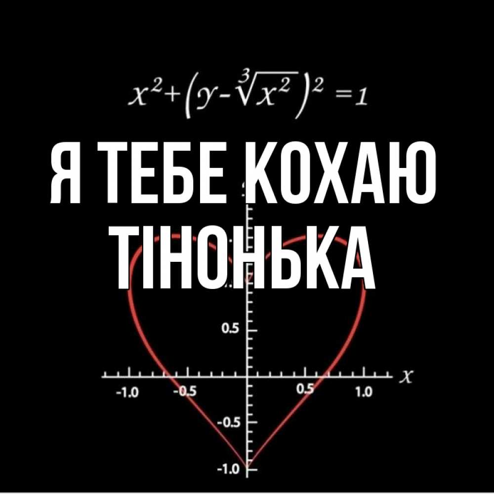 Открытка на каждый день з підписом, Тінонька Я тебе кохаю сердечная формула Прикольна листівка з побажанням онлайн скачати безкоштовно 