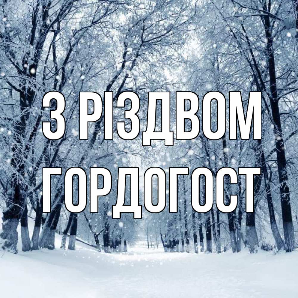 Открытка на каждый день з підписом, Гордогост З Різдвом снег, лес, парк Прикольна листівка з побажанням онлайн скачати безкоштовно 