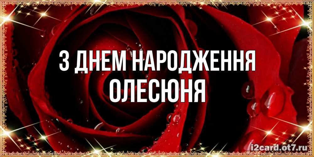 Открытка на каждый день з підписом, Олесюня З Днем народження цветок в росе на день рождения Прикольна листівка з побажанням онлайн скачати безкоштовно 