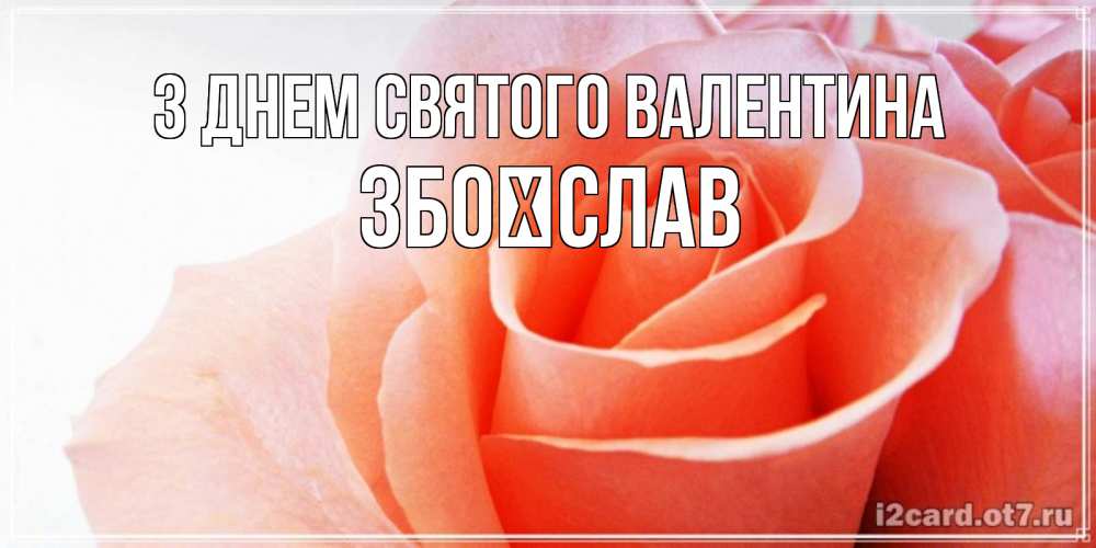 Открытка на каждый день з підписом, Збоїслав З Днем Святого Валентина открытка на день Святого Валентина с розовой розой Прикольна листівка з побажанням онлайн скачати безкоштовно 