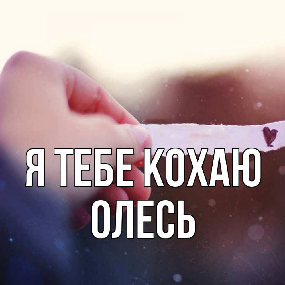 Открытка на каждый день з підписом, Олесь Я тебе кохаю для тебя Прикольна листівка з побажанням онлайн скачати безкоштовно 