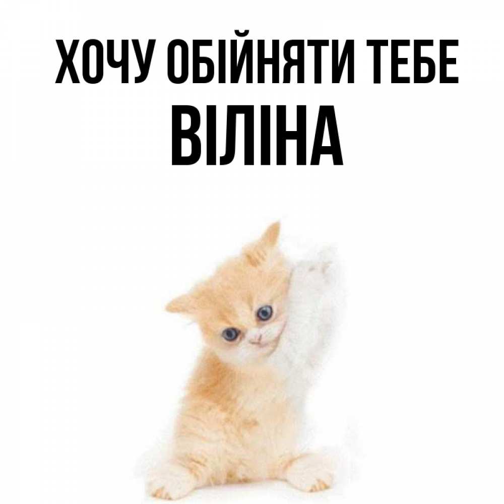 Открытка на каждый день з підписом, Віліна Хочу обійняти тебе я хочу очень скорее обнимаешек Прикольна листівка з побажанням онлайн скачати безкоштовно 