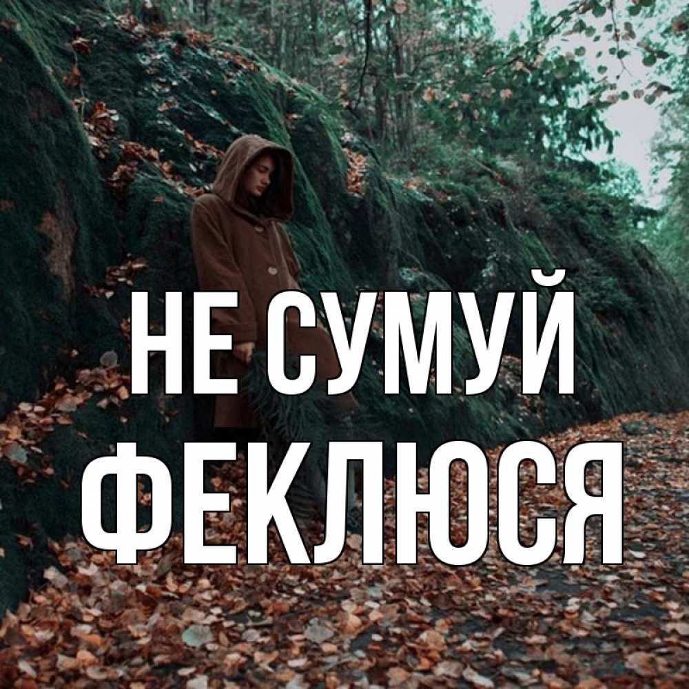 Открытка на каждый день з підписом, Феклюся Не сумуй осенний лес Прикольна листівка з побажанням онлайн скачати безкоштовно 