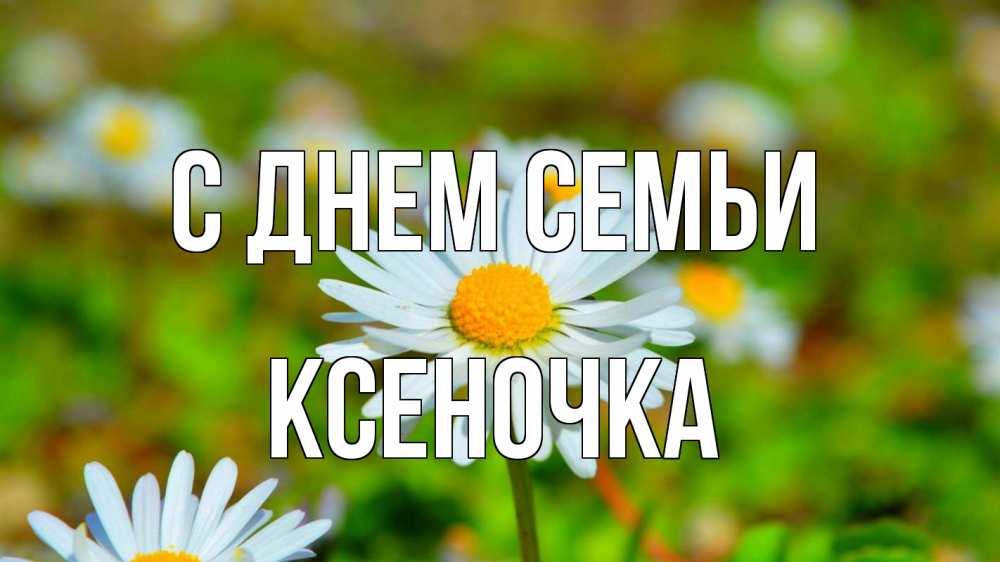 Открытка на каждый день з підписом, Ксеночка С днем семьи с днем семьи Прикольна листівка з побажанням онлайн скачати безкоштовно 