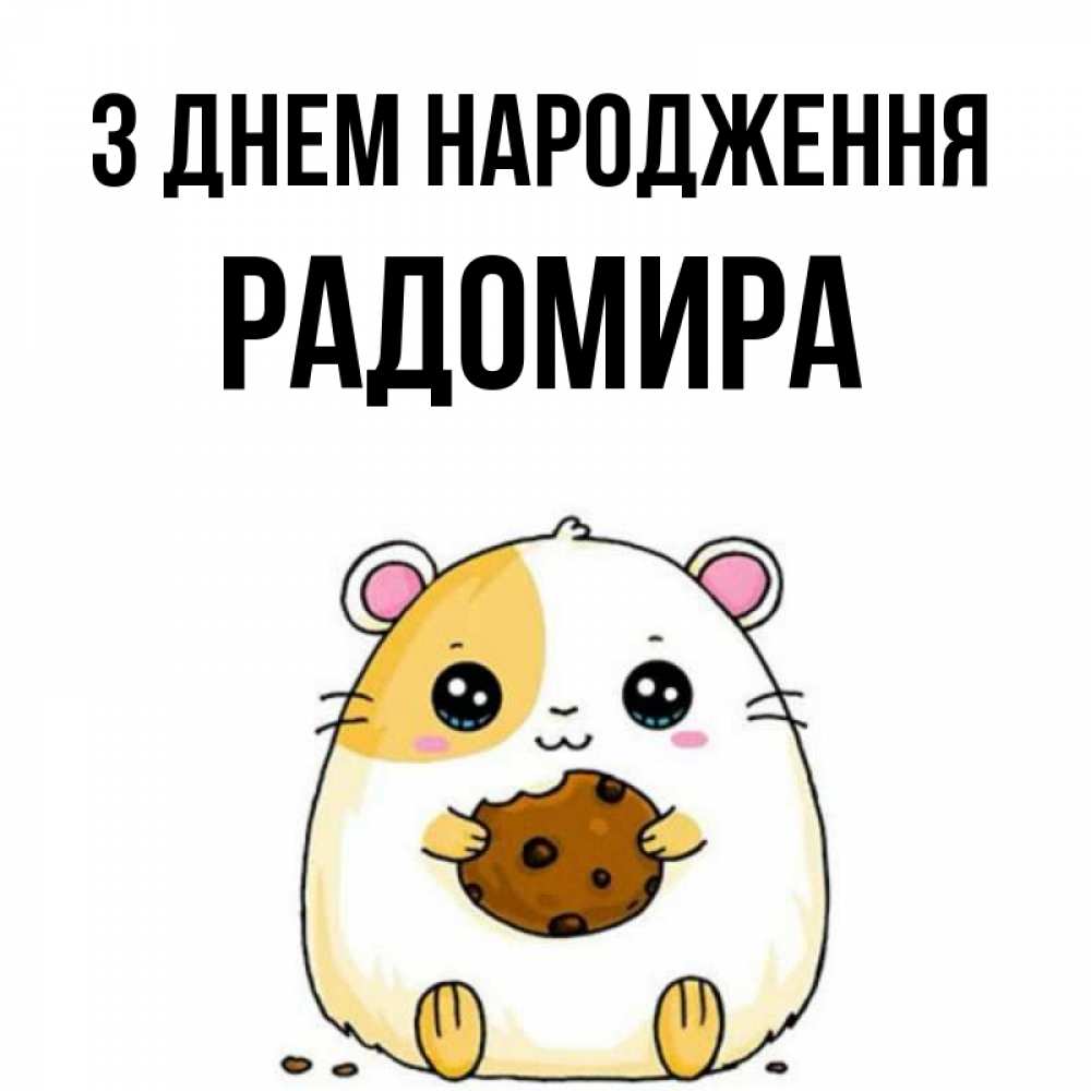 Открытка на каждый день з підписом, Радомира З Днем народження с днюхой Прикольна листівка з побажанням онлайн скачати безкоштовно 