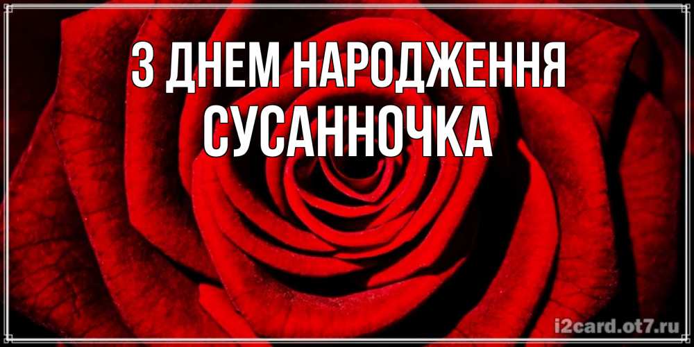 Открытка на каждый день з підписом, Сусанночка З Днем народження алая роза Прикольна листівка з побажанням онлайн скачати безкоштовно 