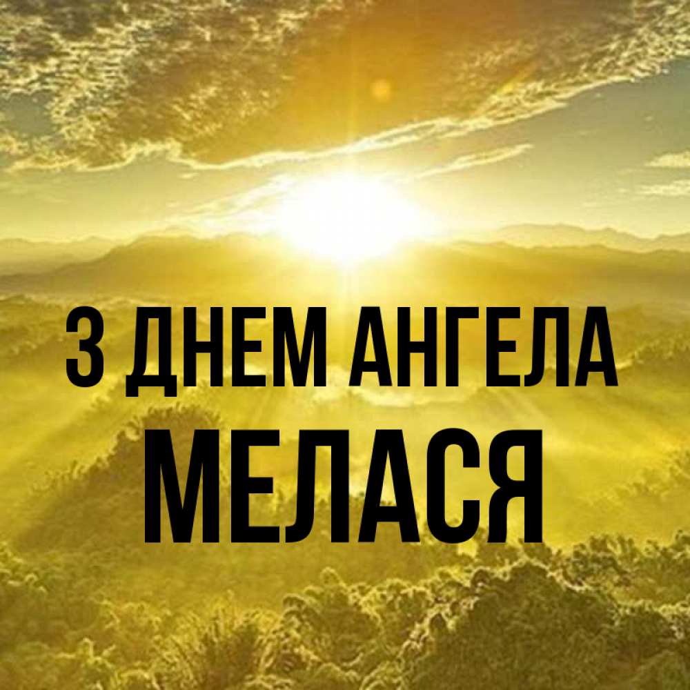 Открытка на каждый день з підписом, Мелася З Днем ангела леса и небо в желтом Прикольна листівка з побажанням онлайн скачати безкоштовно 