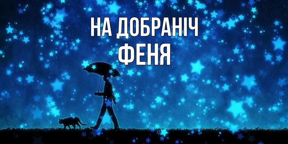 Открытка на каждый день з підписом, Феня На добраніч ночные прогулки с котом под звездами Прикольна листівка з побажанням онлайн скачати безкоштовно 