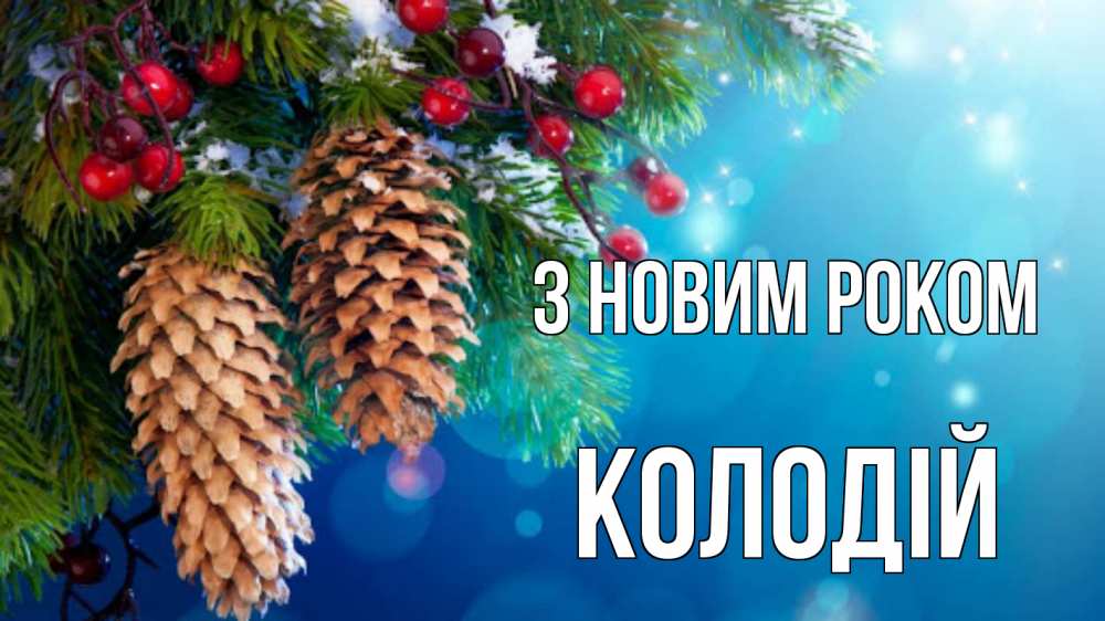 Открытка на каждый день з підписом, Колодій З новим роком Новый год, ель, шишки Прикольна листівка з побажанням онлайн скачати безкоштовно 