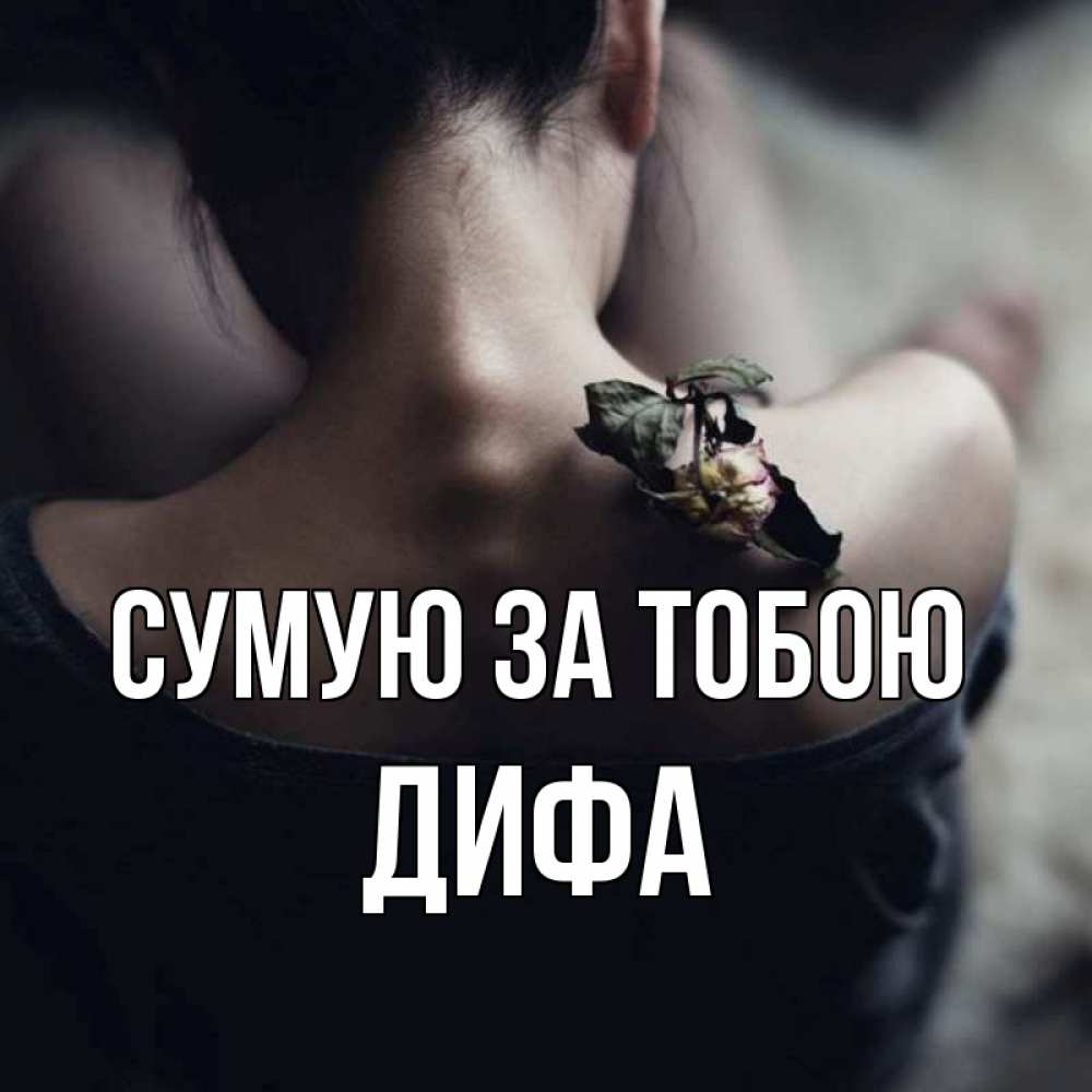 Открытка на каждый день з підписом, Дифа Сумую за тобою засох цветок Прикольна листівка з побажанням онлайн скачати безкоштовно 