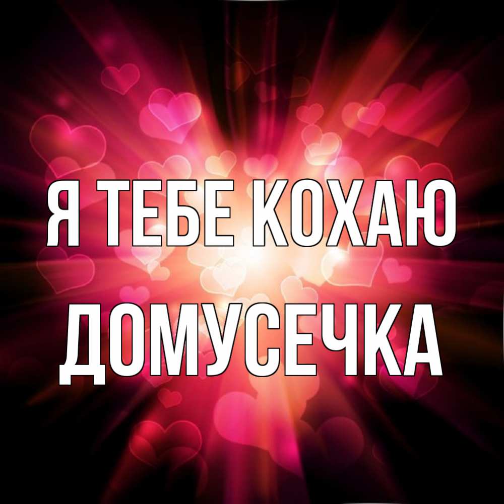 Открытка на каждый день з підписом, Домусечка Я тебе кохаю рамочка 1 Прикольна листівка з побажанням онлайн скачати безкоштовно 