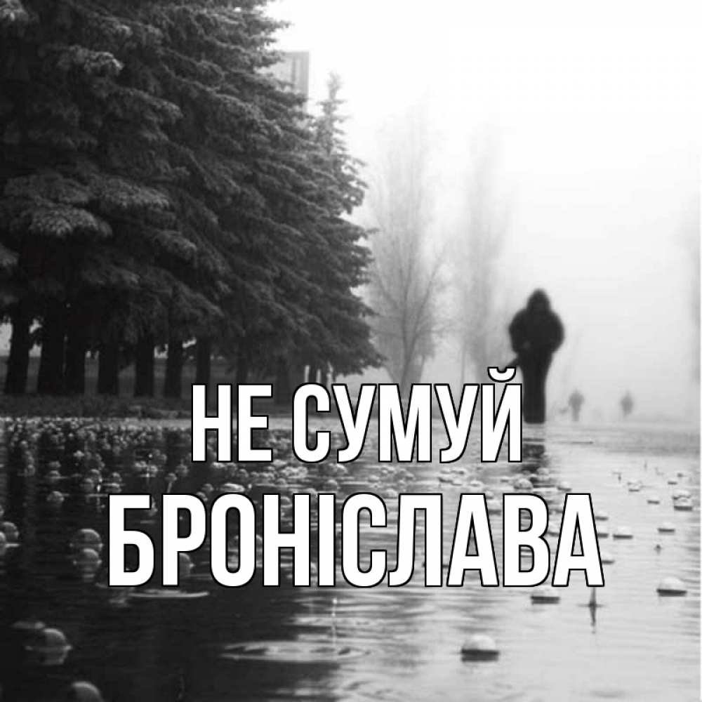 Открытка на каждый день з підписом, Броніслава Не сумуй улица под дождем Прикольна листівка з побажанням онлайн скачати безкоштовно 