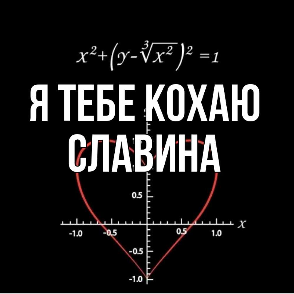 Открытка на каждый день з підписом, Славина Я тебе кохаю сердечная формула Прикольна листівка з побажанням онлайн скачати безкоштовно 