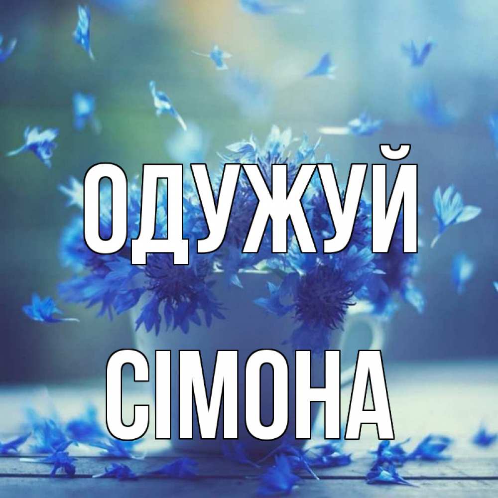 Открытка на каждый день з підписом, Сімона Одужуй кружка с зельем и цветами Прикольна листівка з побажанням онлайн скачати безкоштовно 