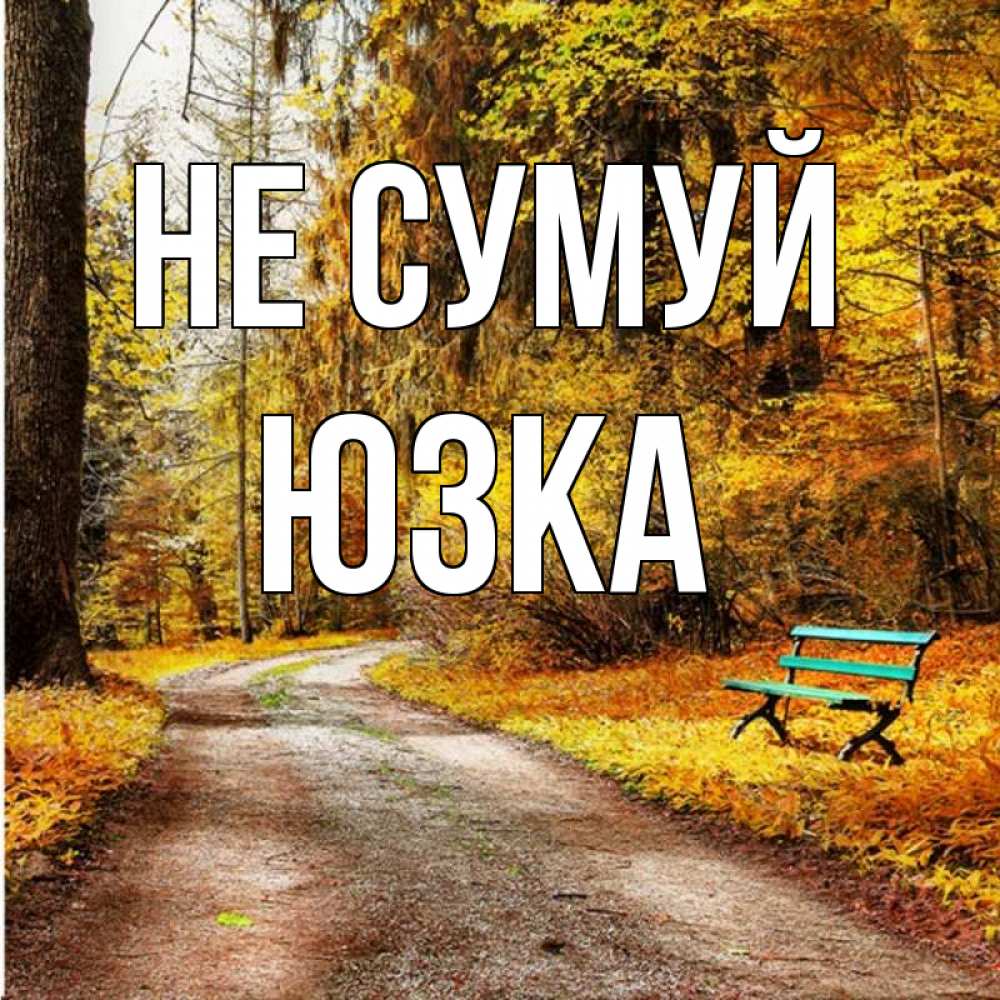 Открытка на каждый день з підписом, Юзка Не сумуй зеленая лавочка Прикольна листівка з побажанням онлайн скачати безкоштовно 