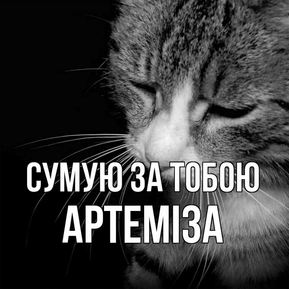 Открытка на каждый день з підписом, Артеміза Сумую за тобою мне скучно Прикольна листівка з побажанням онлайн скачати безкоштовно 