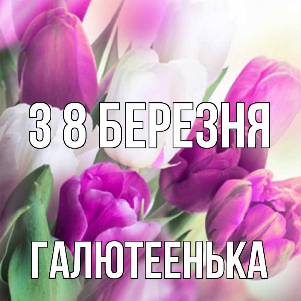 Открытка на каждый день з підписом, Галютеенька З 8 БЕРЕЗНЯ весна 1 Прикольна листівка з побажанням онлайн скачати безкоштовно 