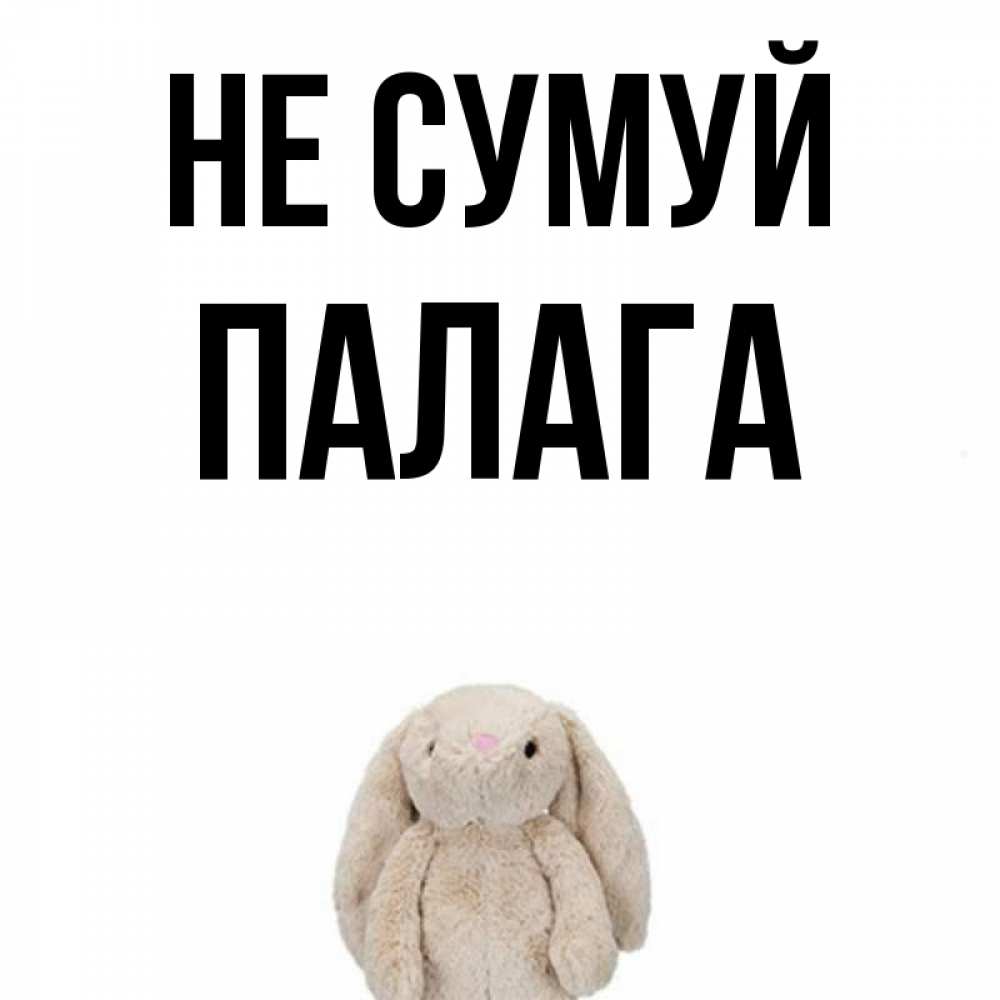 Открытка на каждый день з підписом, Палага Не сумуй детская игрушка зайчика Прикольна листівка з побажанням онлайн скачати безкоштовно 