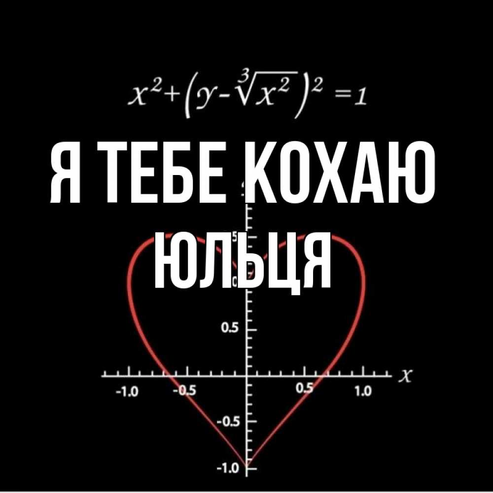 Открытка на каждый день з підписом, Юльця Я тебе кохаю сердечная формула Прикольна листівка з побажанням онлайн скачати безкоштовно 