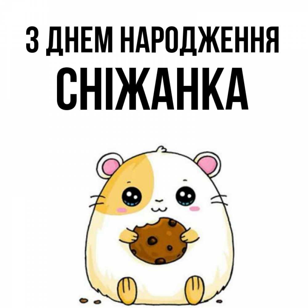 Открытка на каждый день з підписом, Сніжанка З Днем народження с днюхой Прикольна листівка з побажанням онлайн скачати безкоштовно 