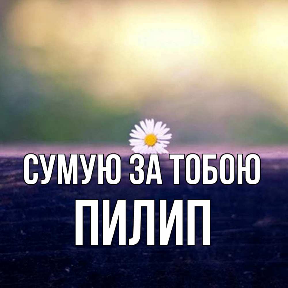 Открытка на каждый день з підписом, Пилип Сумую за тобою приходи в гости Прикольна листівка з побажанням онлайн скачати безкоштовно 