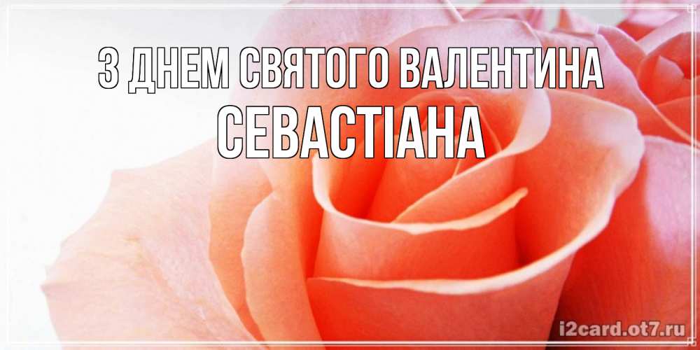 Открытка на каждый день з підписом, Севастіана З Днем Святого Валентина открытка на день Святого Валентина с розовой розой Прикольна листівка з побажанням онлайн скачати безкоштовно 