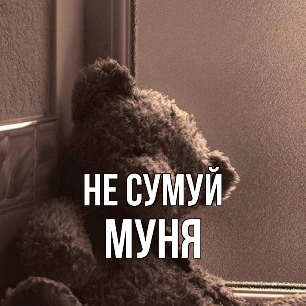 Открытка на каждый день з підписом, Муня Не сумуй стекол рефленое Прикольна листівка з побажанням онлайн скачати безкоштовно 