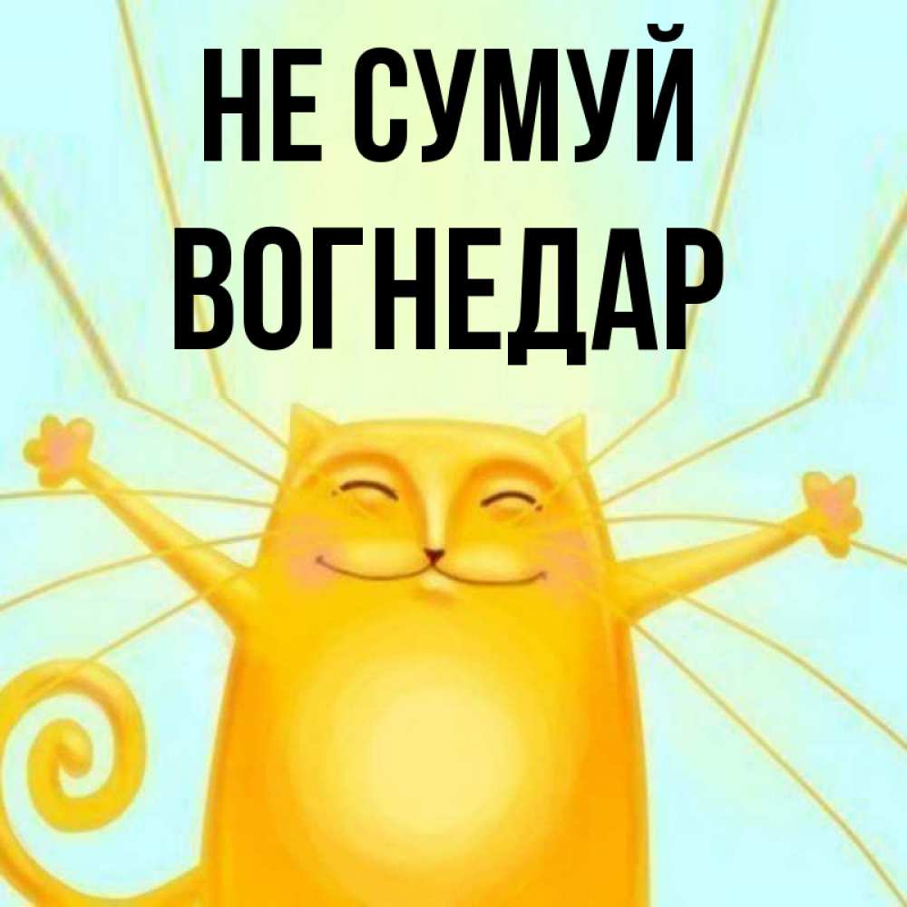 Открытка на каждый день з підписом, Вогнедар Не сумуй обнимашки усатые Прикольна листівка з побажанням онлайн скачати безкоштовно 
