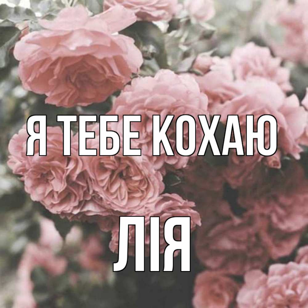 Открытка на каждый день з підписом, Лія Я тебе кохаю розы 3 Прикольна листівка з побажанням онлайн скачати безкоштовно 