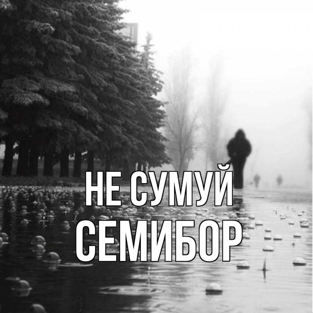 Открытка на каждый день з підписом, Семибор Не сумуй улица под дождем Прикольна листівка з побажанням онлайн скачати безкоштовно 