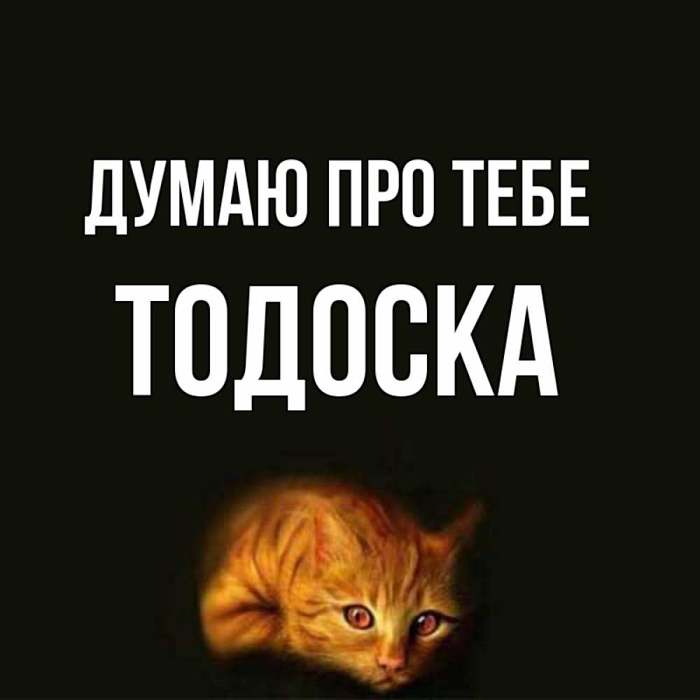 Открытка на каждый день з підписом, Тодоска Думаю про тебе рыжий Прикольна листівка з побажанням онлайн скачати безкоштовно 