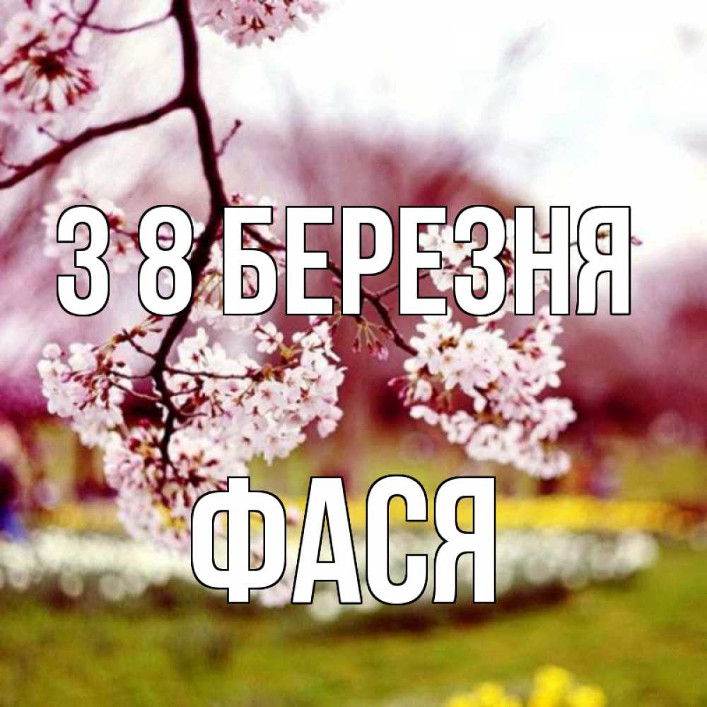 Открытка на каждый день з підписом, Фася З 8 БЕРЕЗНЯ яблоня Прикольна листівка з побажанням онлайн скачати безкоштовно 