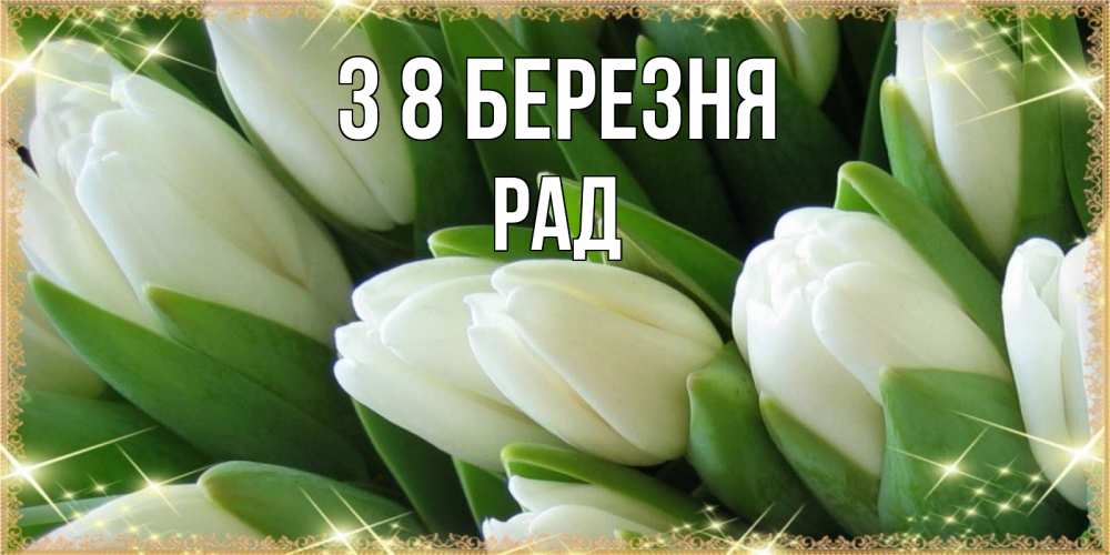 Открытка на каждый день з підписом, Рад З 8 БЕРЕЗНЯ поздравляем с 8 марта Прикольна листівка з побажанням онлайн скачати безкоштовно 